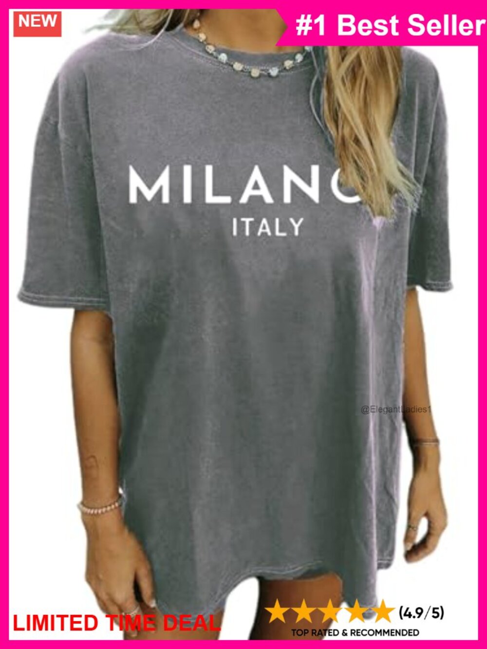 Oversized Graphic Tee Women Trendy Summer Short Sleeve Crew Neck Casual T-Shirt